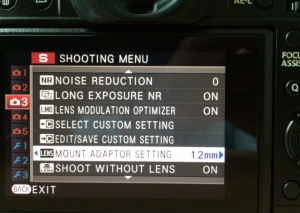Fujifilm Adapted Lens Setting